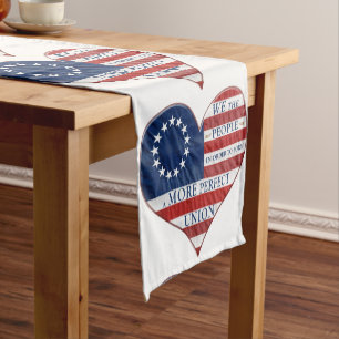 Wij, de mensen-Amerikaanse vlag, hebben korte tafe Tafelloper