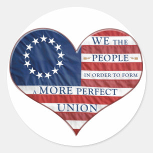 Wij, de mensen-Amerikaanse vlag Ronde Sticker