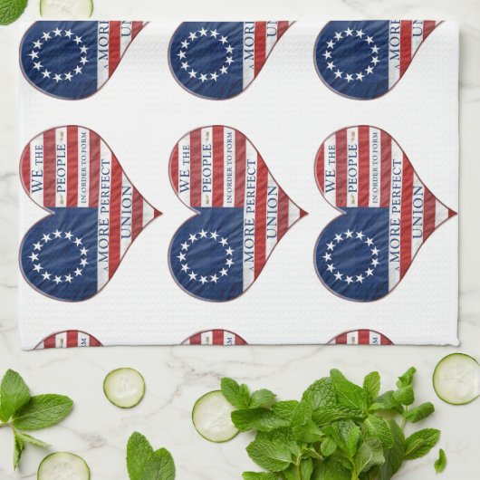 Wij, de mensen-Amerikaanse vlag Theedoek (Gevouwen)