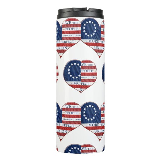 Wij, de mensen-Amerikaanse vlag Thermosbeker (Achterkant)