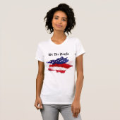 ** Wij de mensen Amerikaanse vlag Waterverf vrouwe T-shirt (Voorkant volledig)