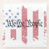 Wij, de mensen-Amerikaanse vredesvlag Glazen Onderzetter (Voorkant)