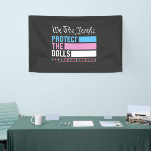Wij, de mensen, beschermen de poppen LGBT transgen Spandoek