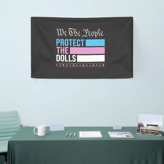 Wij, de mensen, beschermen de poppen LGBT transgen Spandoek (Beurs)