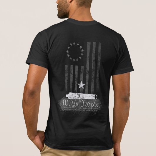 WIJ DE MENSEN BETSY ROSS CC  AMERIKAANSE VLAG T-SHIRT (Achterkant)