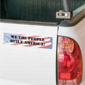 WIJ DE MENSEN BOUWEN AMERIKA OP!  Bumpersticker (Op Truck)