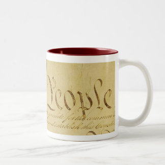 Wij, de mensen, hebben het oorspronkelijke perkame tweekleurige koffiemok