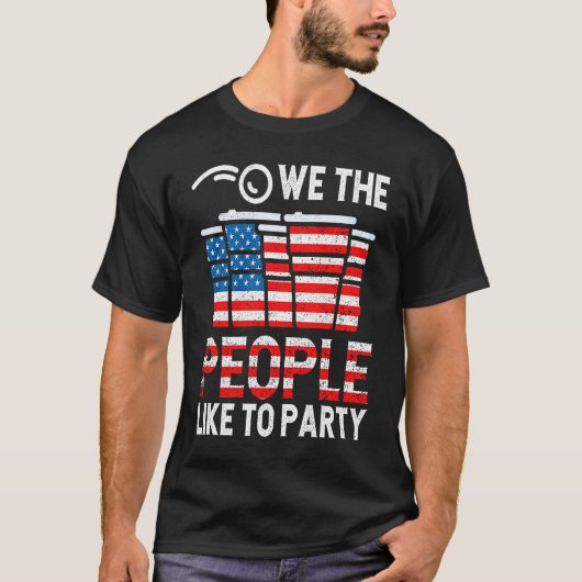 Wij, de mensen, houden van partij Drink Amerika T-shirt (Voorkant)