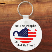 Wij, de mensen in God, vertrouwen patriottische Sl Sleutelhanger (Voorkant)
