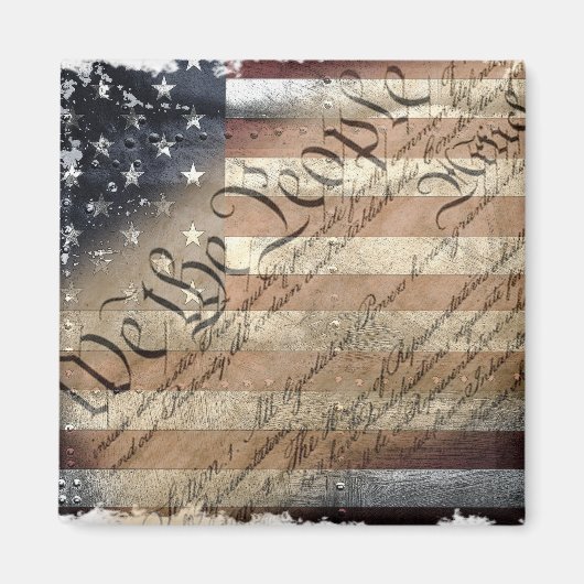 WIJ DE MENSEN  INDUSTRIAL USA VLAGGENMAGNEET MAGNEET (Voorkant)