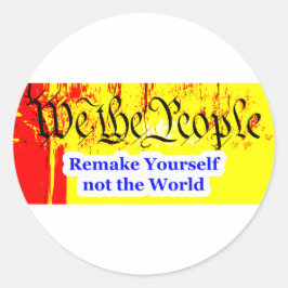 Wij, de mensen, maken zelf het museum Zazzle Gi Ronde Sticker