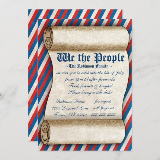 Wij, de mensen op 4 juli van de partij kaart (Voorkant / Achterkant)