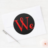 Wij, de mensen rond Logo Zwarte Sticker (Envelop)