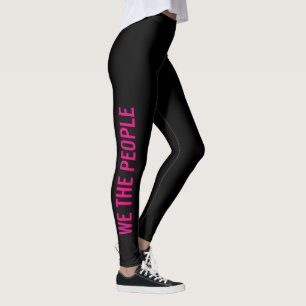 Wij, de mensen roze zwarte weerstand leggings
