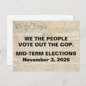 Wij, de mensen, stemmen uit de verkiezingen voor d briefkaart (Voorkant / Achterkant)