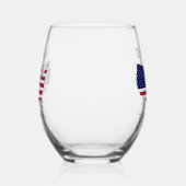 Wij de Mensen USA Stars Stripes Kaart Familienaam  Wijnglas Zonder Voet (Rechts)