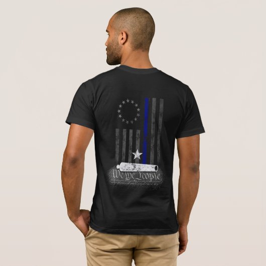 WIJ DE MENSEN VERDIENEN ROSS BLUE LINE AMERIKAANSE T-SHIRT (Achterkant volledig)