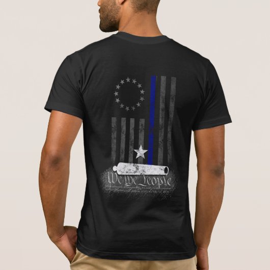 WIJ DE MENSEN VERDIENEN ROSS BLUE LINE AMERIKAANSE T-SHIRT (Achterkant)