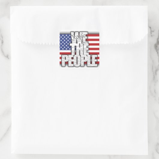 WIJ DE MENSEN VIERKANTE STICKER (Tas)