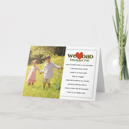 Wij de Papa van het Hart omdat… Kaart (Voorkant)