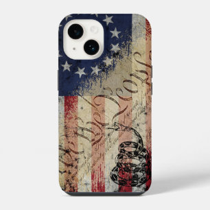 Wij de People Betsy Ross Amerikaanse vlag en slang iPhone 14 Hoesje