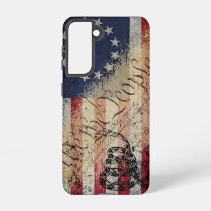 Wij de People Betsy Ross Amerikaanse vlag en slang Samsung Galaxy Hoesje