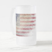 WIJ DE VOLKSBEVOLLE BACTUS Ross-Amerikaanse vlag Matglas Bierpul (Voorkant links)