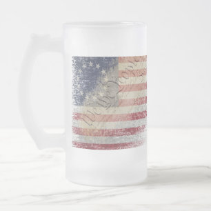 WIJ DE VOLKSBEVOLLE  BACTUS Ross-Amerikaanse vlag Matglas Bierpul