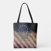 WIJ DE VOLKSBEVOLLE  BACTUS Ross-Amerikaanse vlag Tote Bag (Achterkant)