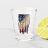 WIJ DE VOLKSGEBONDEN  Amerikaanse vlag  Shot Glas (Voorkant)
