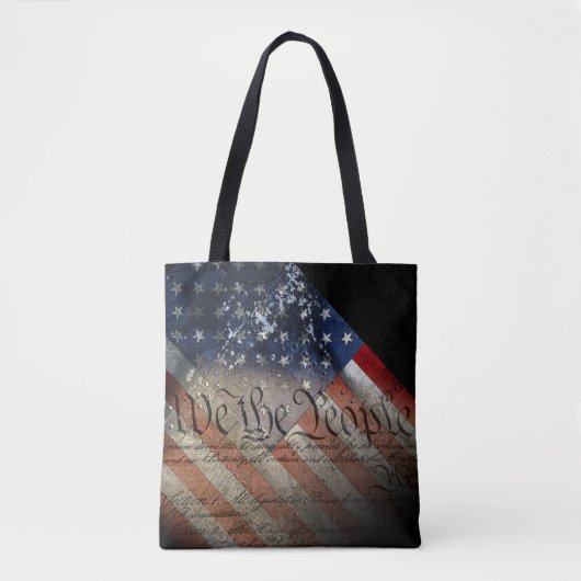 WIJ DE VOLKSModern en Betsy Ross-Amerikaanse vlag Tote Bag (Voorkant)
