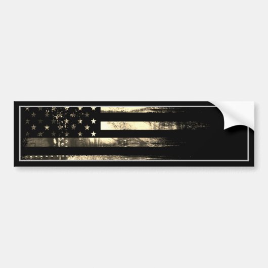 WIJ DE VOLKSwoestijn Camo Industrial American Flag Bumpersticker (Voorkant)