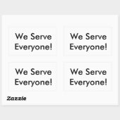 Wij dienen iedereen rechthoekige sticker (Vel)