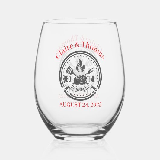 Wij doen BBQ feestje Wijnglas Zonder Voet (Voorkant)