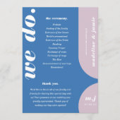 Wij doen Blauwe Retro Stijl Huwelijksorde van de D Programmakaart (Voorkant)