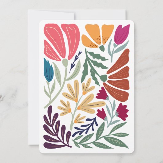 Wij doen Boho chique retro kleurrijke bloemenbruil Kaart (Achterkant)