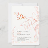 Wij doen botanica gladiolus lijn kunst sinaasappel kaart (Voorkant)