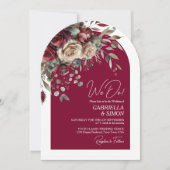 Wij doen Bourgondische Rozen QR Code & Photo Arch  Kaart (Voorkant)