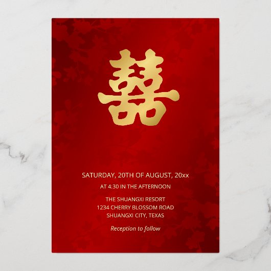 "Wij doen" bruiloft gouden folie uitnodiging (Achterkant)