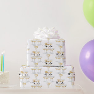 Wij doen champagne Toren Zwart en Goud Bruiloft  Cadeaupapier