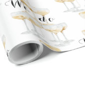 Wij doen champagne Toren Zwart en Goud Bruiloft  Cadeaupapier (Rol Hoek)