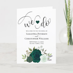 Wij doen Elegante Smaragdgroene Boho Rozen Trouwfe Programma