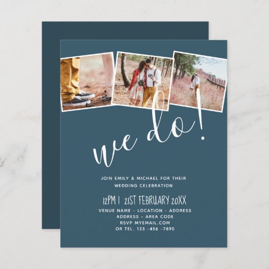 WIJ DOEN Engagement Party Uitnodigingen MODERNE Kl (Voorkant / Achterkant)