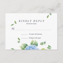 Wij doen Eucalyptus Hydrangea Garden RSVP kaart