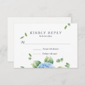 Wij doen Eucalyptus Hydrangea Garden RSVP kaart (Voorkant / Achterkant)