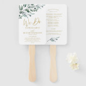 Wij doen Eucalyptus laat groen bruiloft programma' Handwaaier (Voorkant en achterkant)