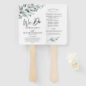 Wij doen Eucalyptus laat groen bruiloft programma' Handwaaier (Voorkant en achterkant)