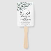 Wij doen Eucalyptus laat groen bruiloft programma' Handwaaier (Voorkant)
