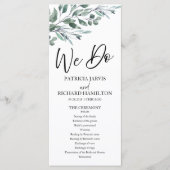 Wij doen Eucalyptus laat groen bruiloft programma' Programmakaart (Voorkant)