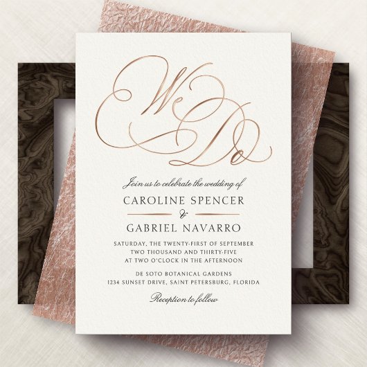 Wij Doen Formele Calligrafie Script Bruiloft Folie Uitnodiging